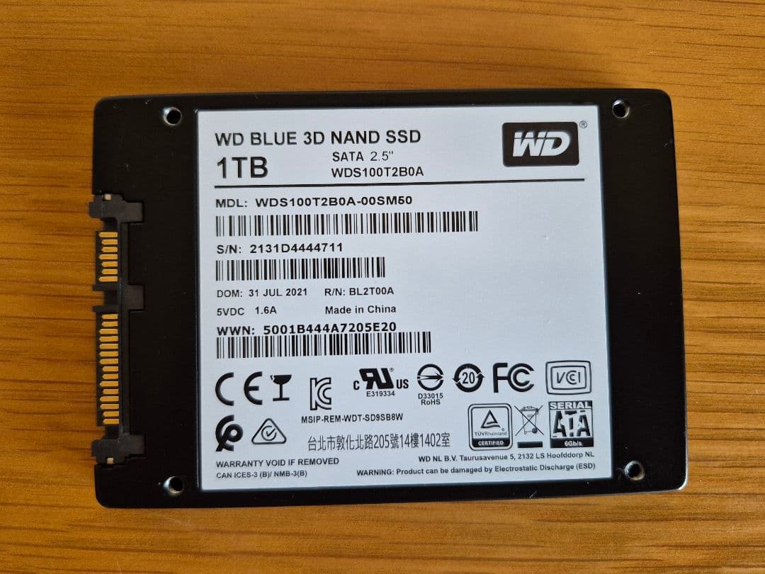 内蔵型SSD WD Blue 1TB SATA SSD