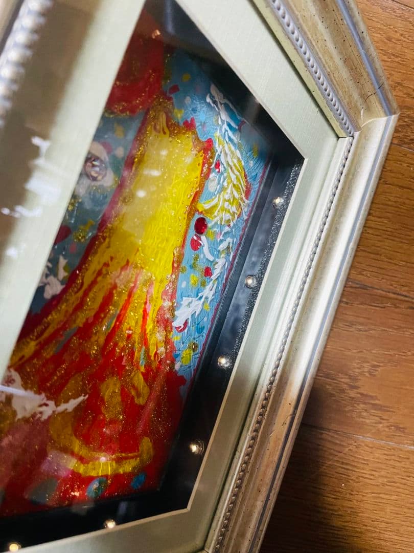 ウエノ イチロウ 開運 富士山と龍 ライト付きフレーム