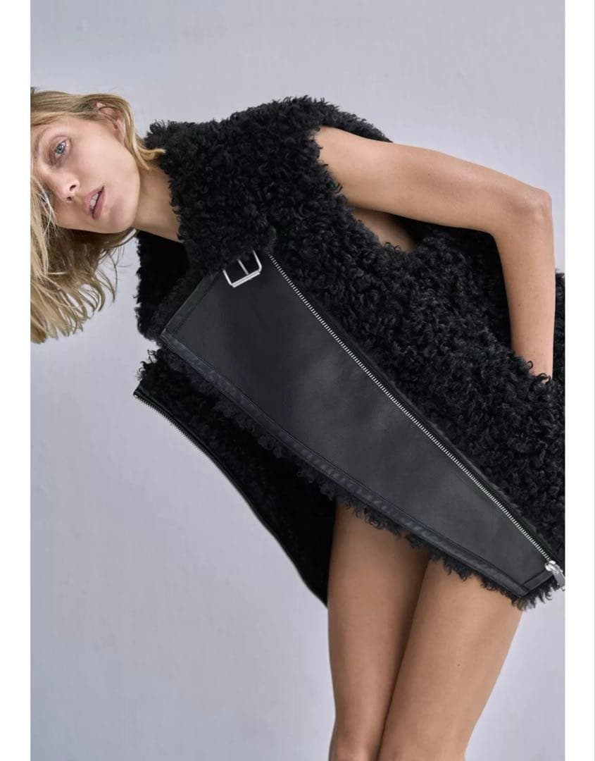 ZARA ザラ　リバーシブルベスト ZW COLLECTION ブラック　L