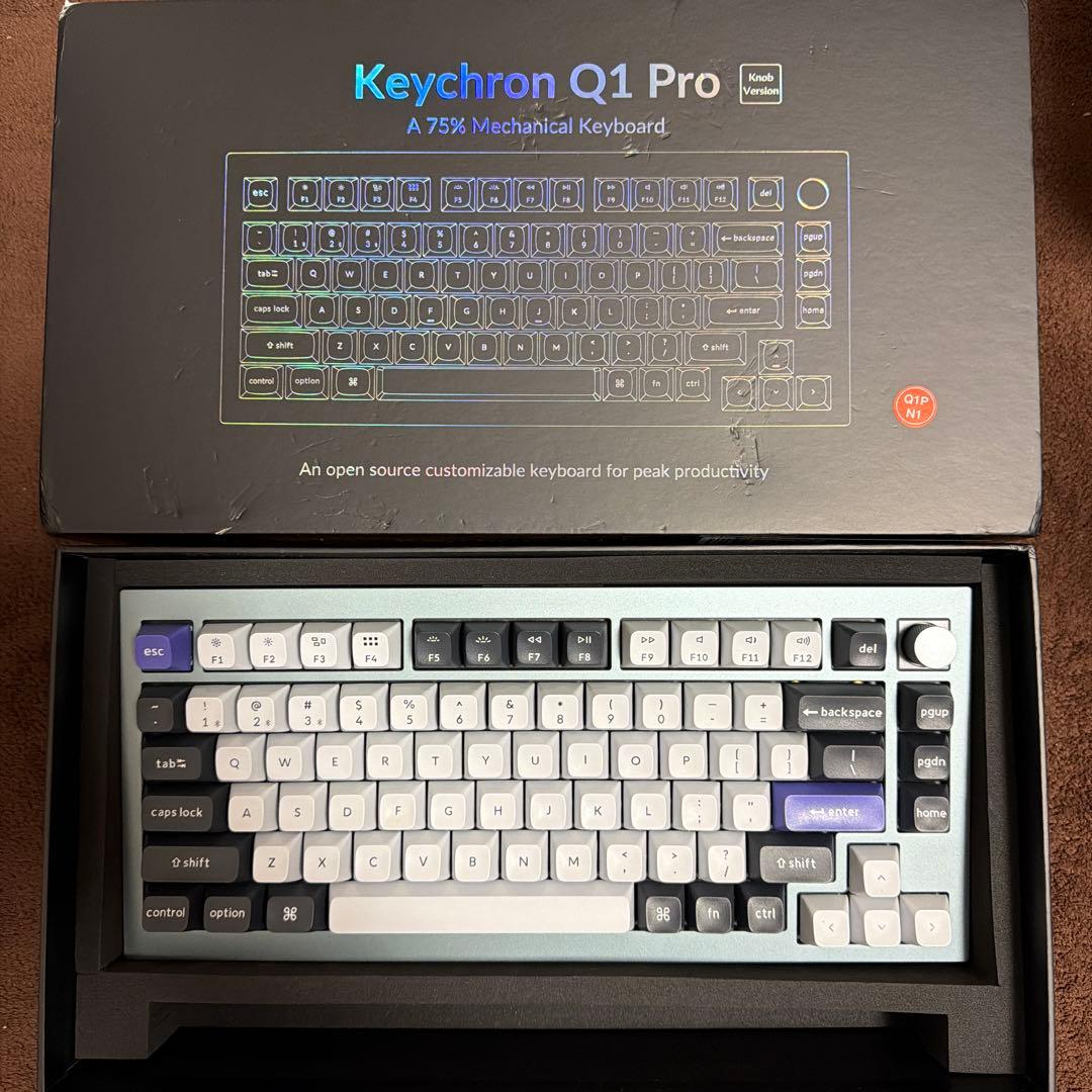 真*優様 Keychron Q1 pro knob 静音赤軸 US配列　換えキー