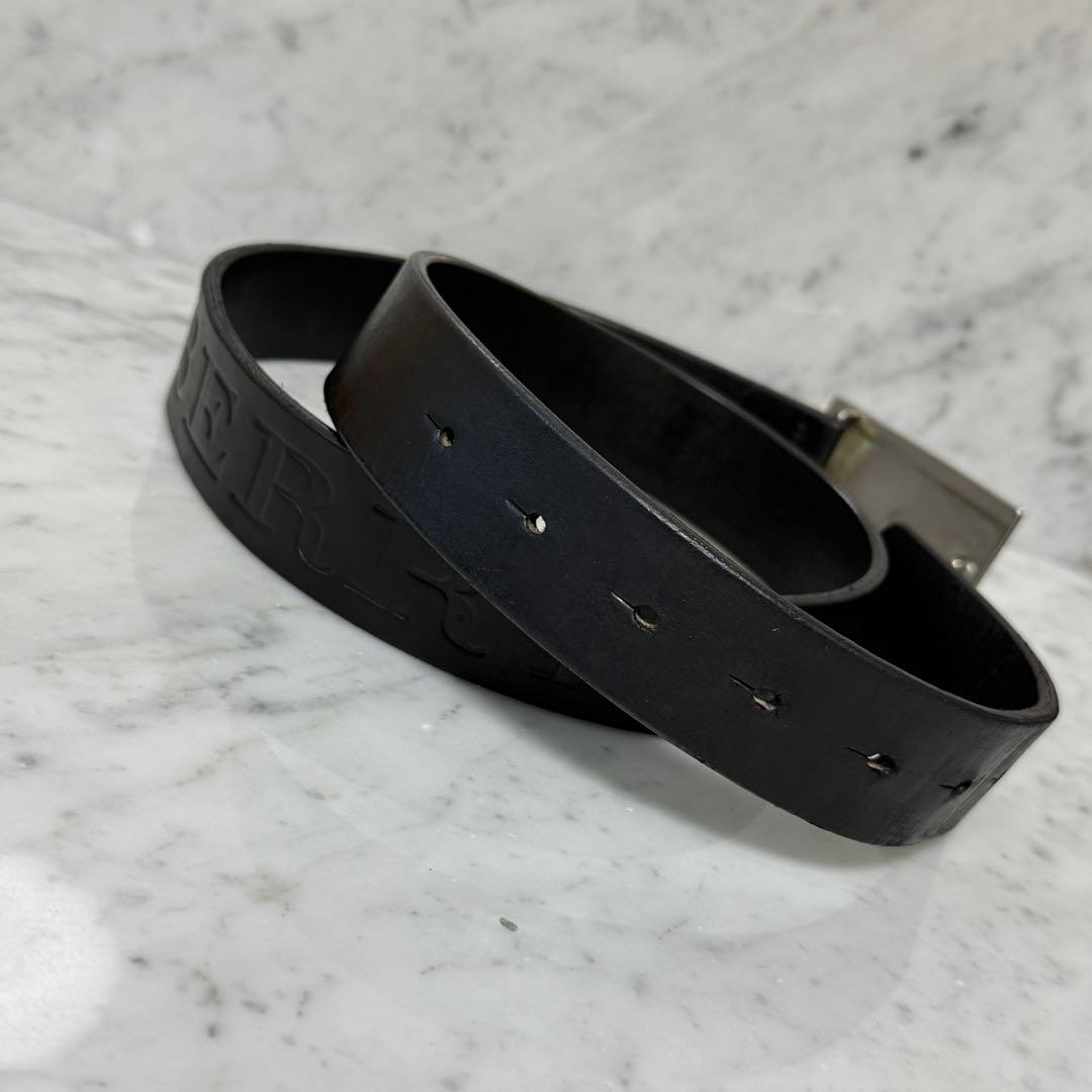 BURBERRY バーバリー ベルト 本革 レザー ブラック 黒 銀 ロゴ