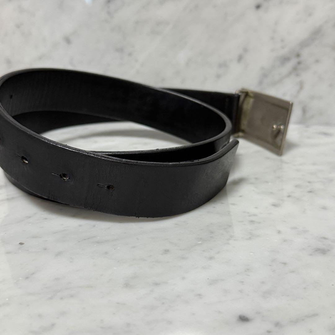 BURBERRY バーバリー ベルト 本革 レザー ブラック 黒 銀 ロゴ