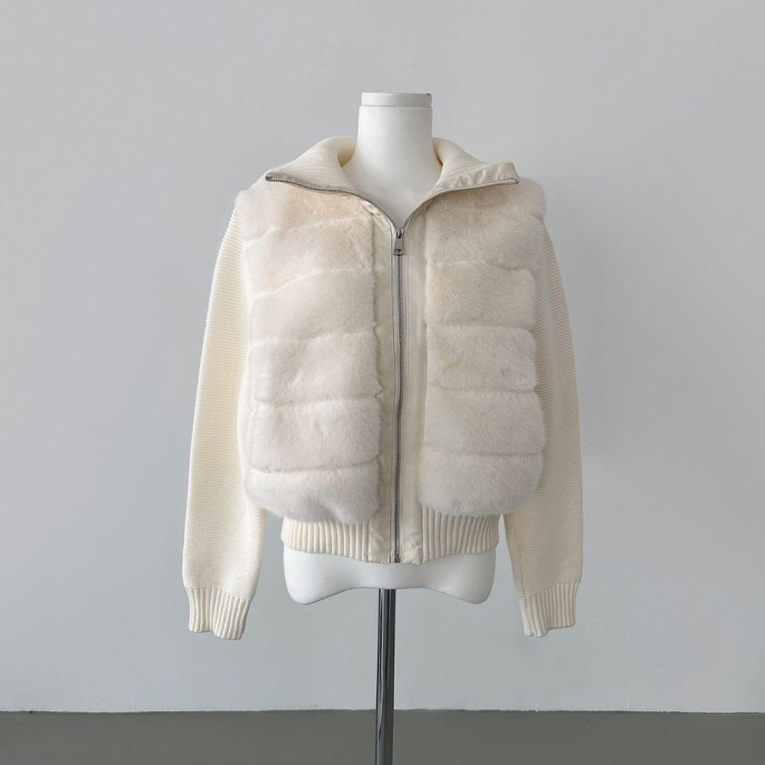 dholic同型　2WAYニットスリーブエコファーダウンジャンパー