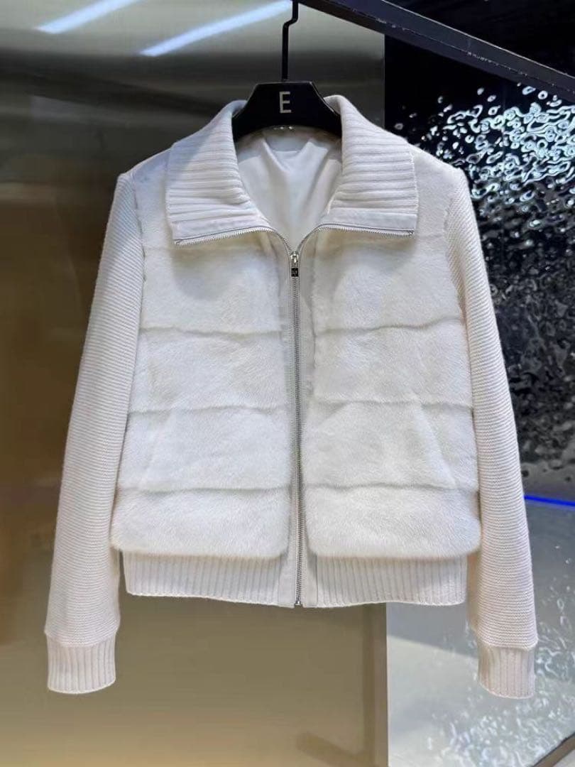 dholic同型　2WAYニットスリーブエコファーダウンジャンパー