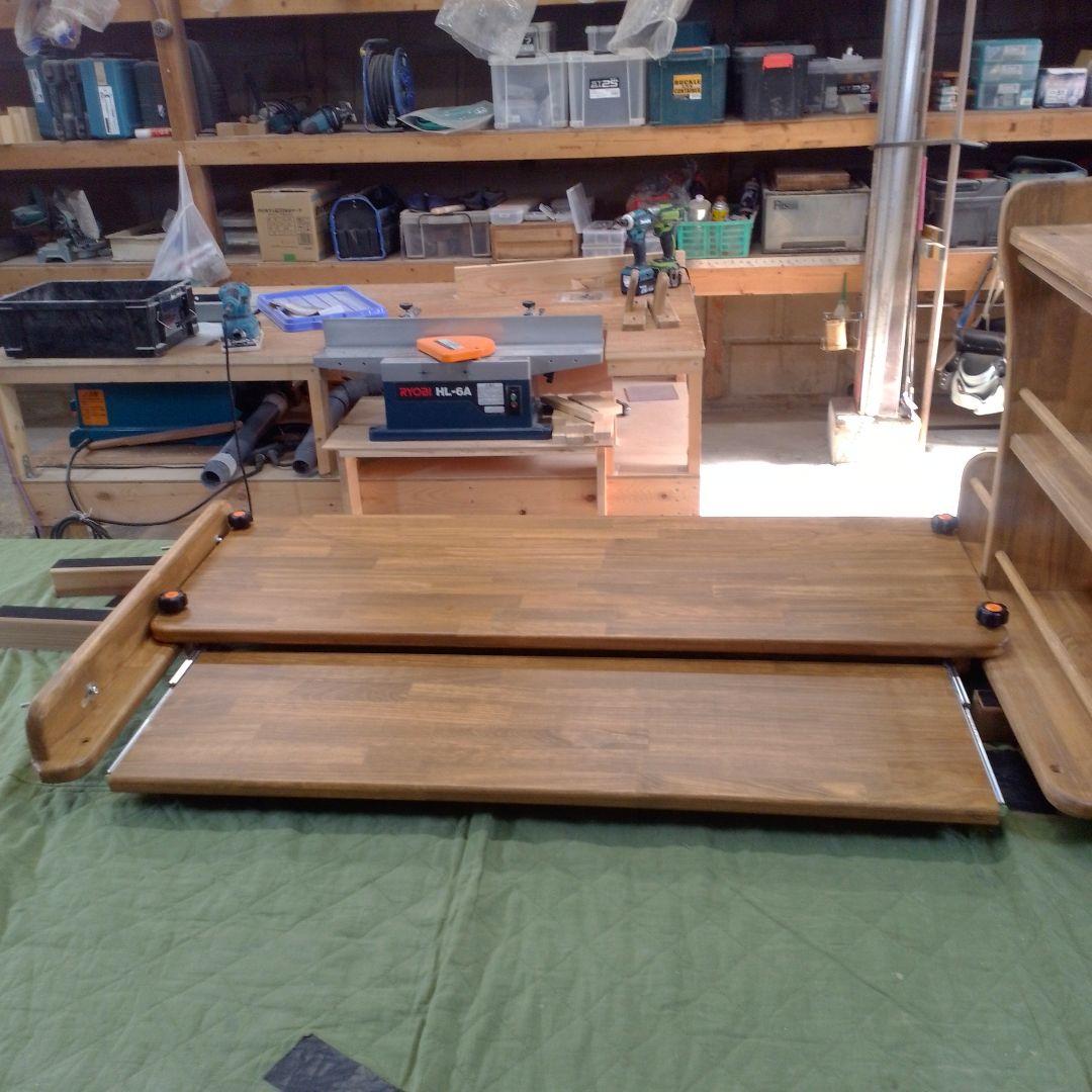 こもも、エブリイワゴン17W用ラゲッジ収納棚左側用テーブルセット