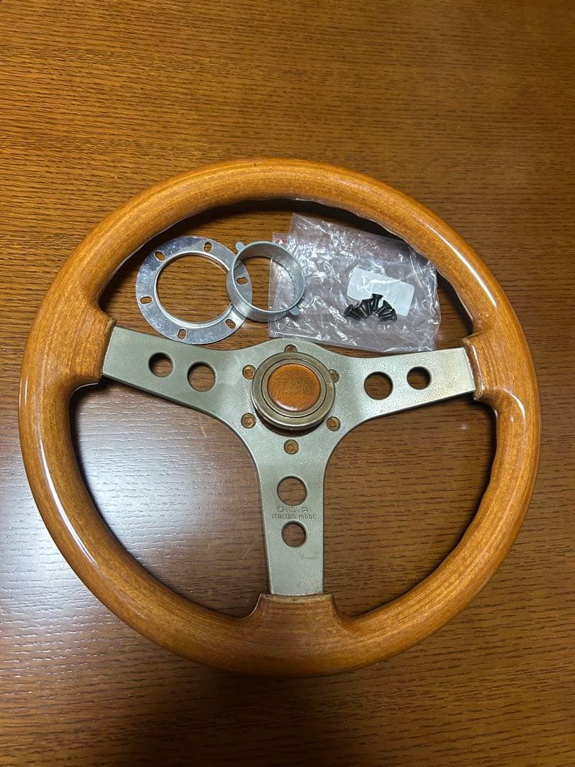 オバ ウッド ステアリング 35パイ 美品 ハンドル 当時物 旧車 オバハン