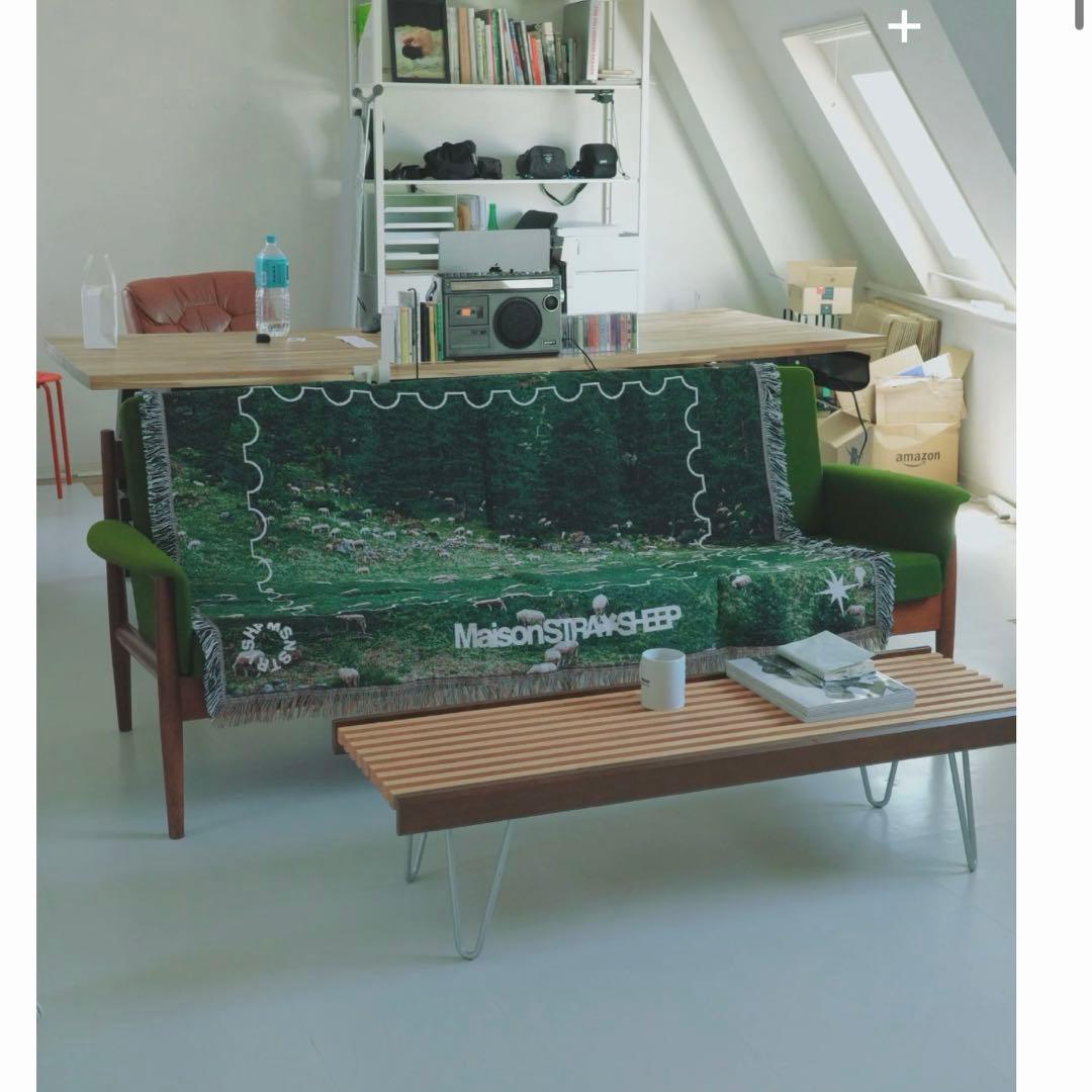 【新品】MAISONSTRAYSHEEP RUG GREEN ブランケット