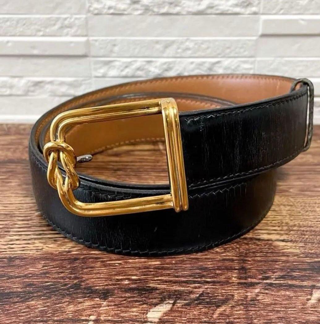C*o様 エルメス レザー ゴールド金具 バックル ベルト ブラック ブラウン