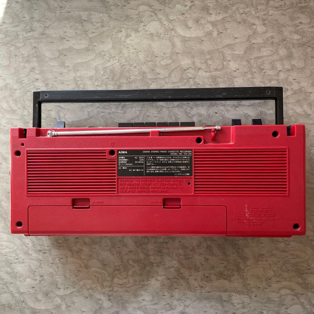 AIWA アイワ CS-J20 ラジカセ 赤 昭和レトロ