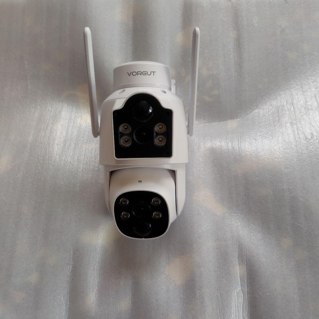 VORGUT 防犯カメラ ホワイト ソーラーパネル付き