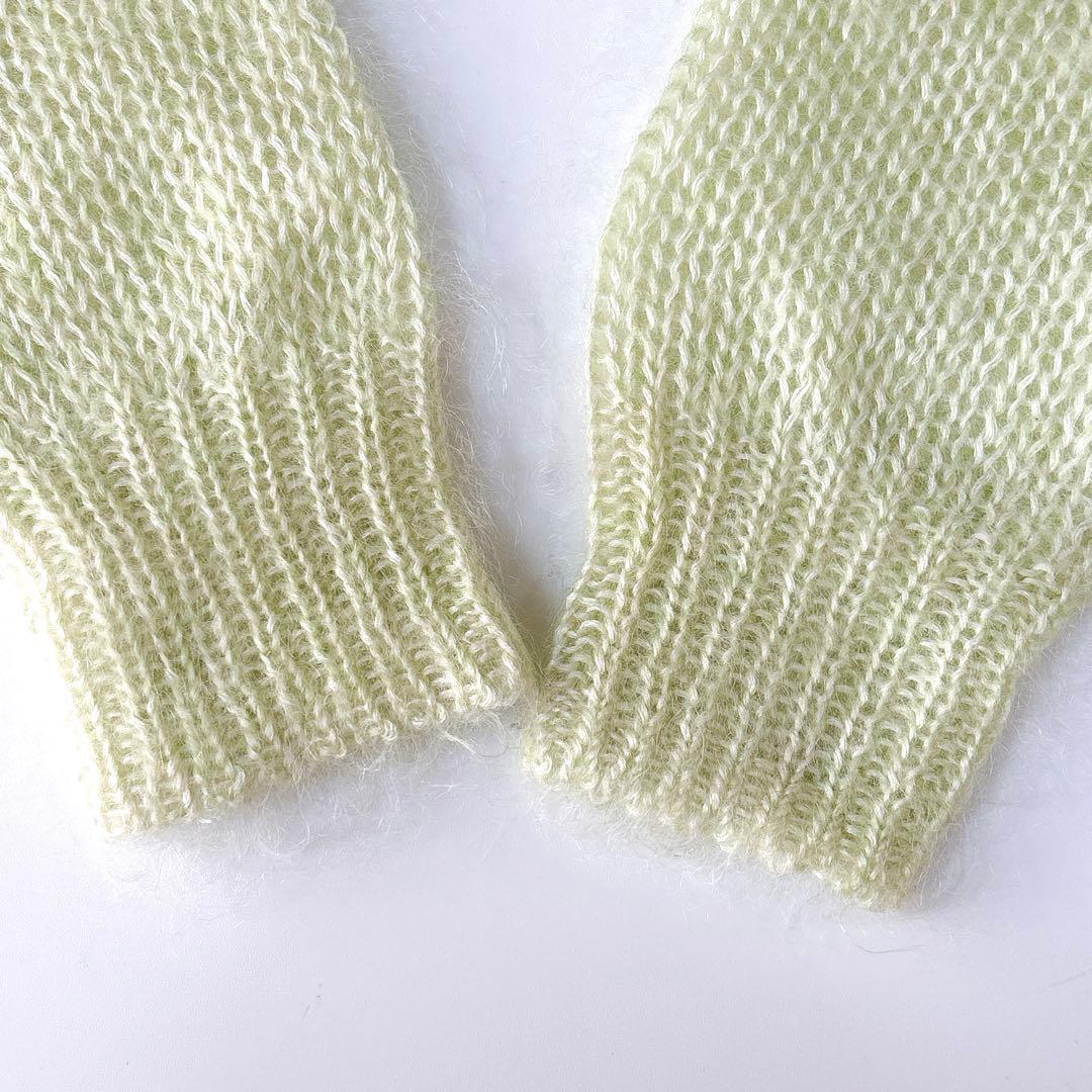 美品⁑ボールジィ　モヘヤシルク ハイネックニットプルオーバー　淡いグリーン　38