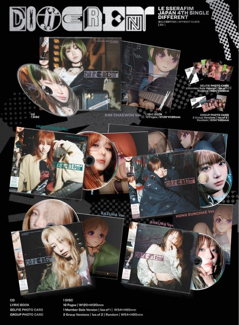 lesserafim DIFFERENT 全体個人ジャケ写セット特典付き