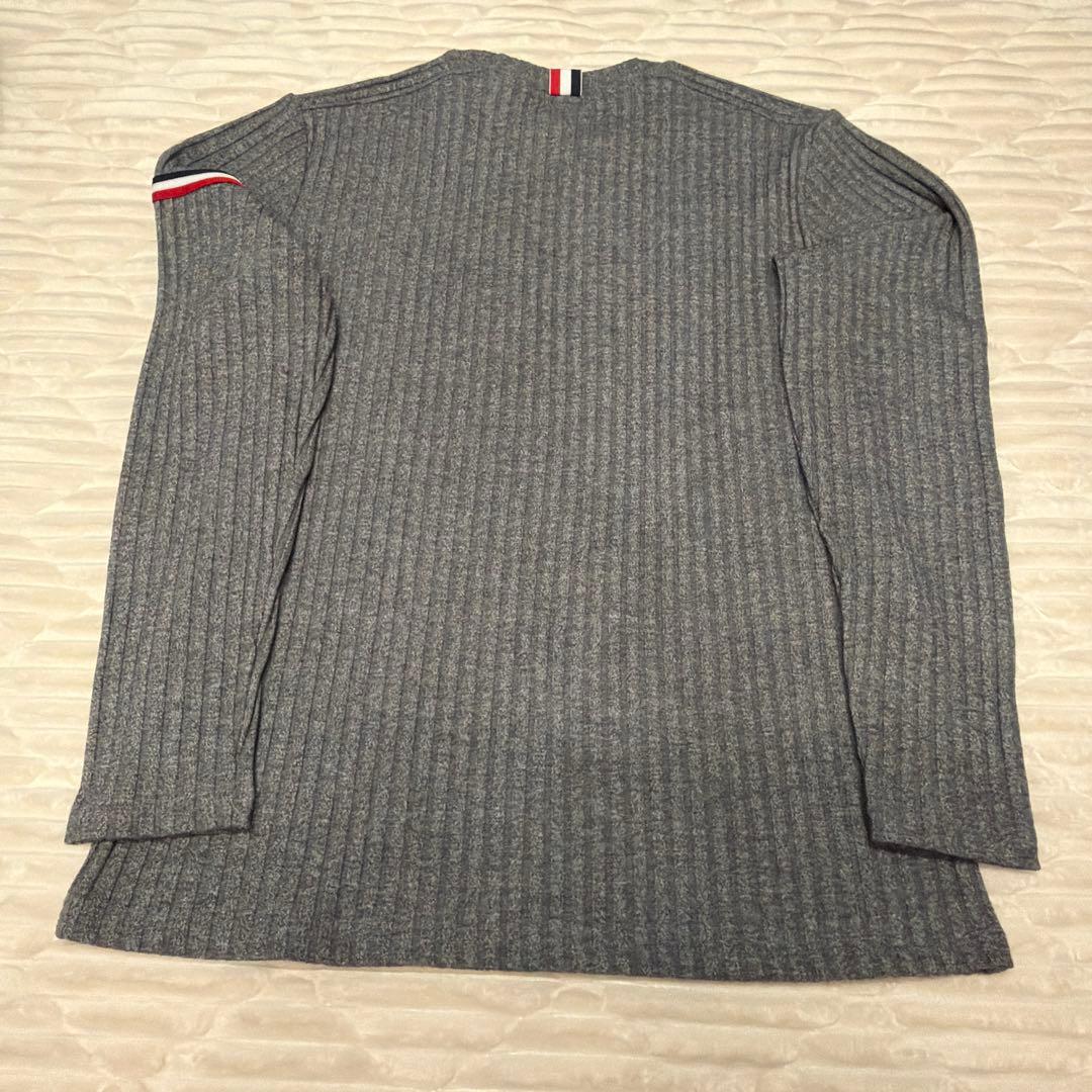 i*7様 MONCLER グレー リブ編みニットセーター L