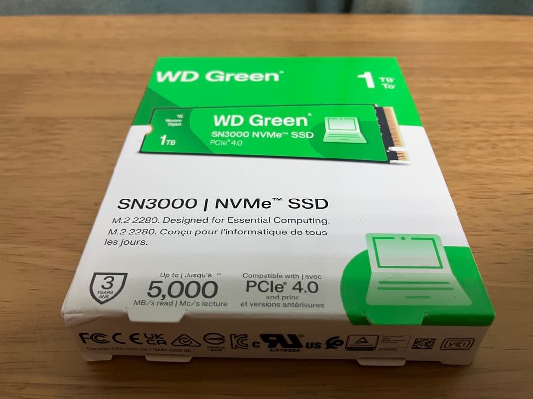 【新品未開封】WD Green SN3000 NVMe SSD 1TB