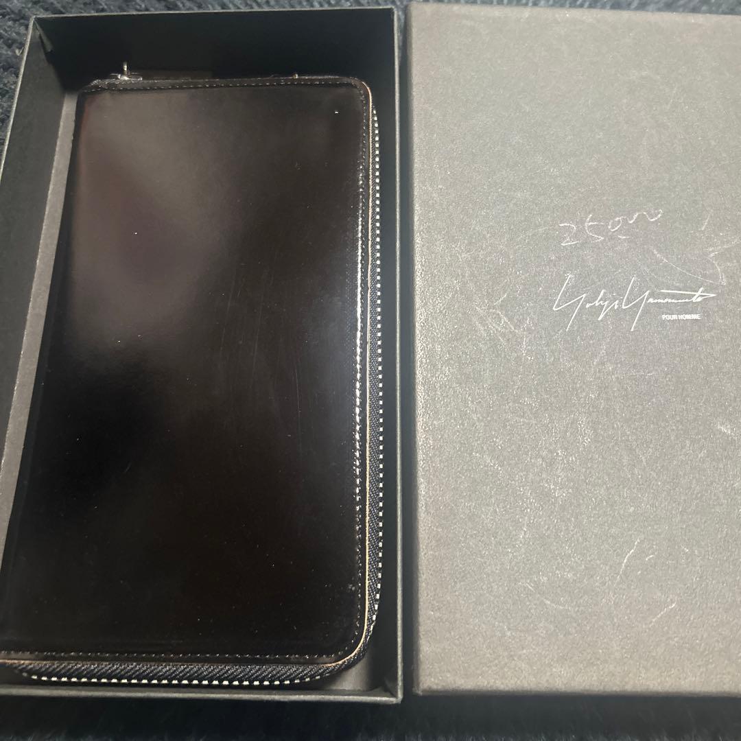 ヨウジヤマモト　長財布　ラウンドファスナー　ブラック　レザー