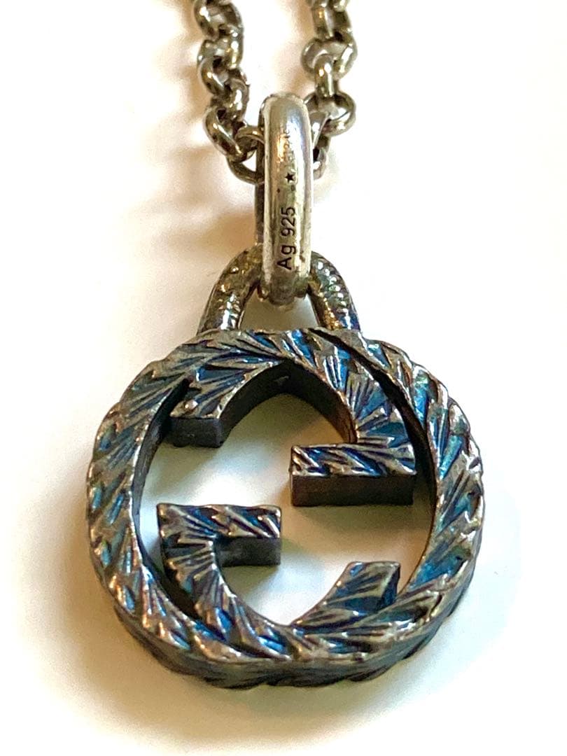 GUCCI インターロッキングG/ネックレス/SV925