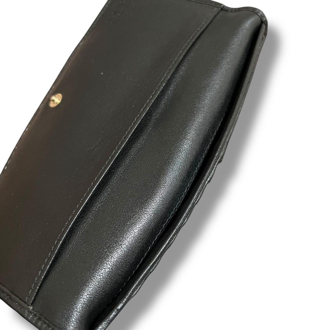 美品 VERSACE 長財布 キャンバス レザー ブラック グレカ メデューサ