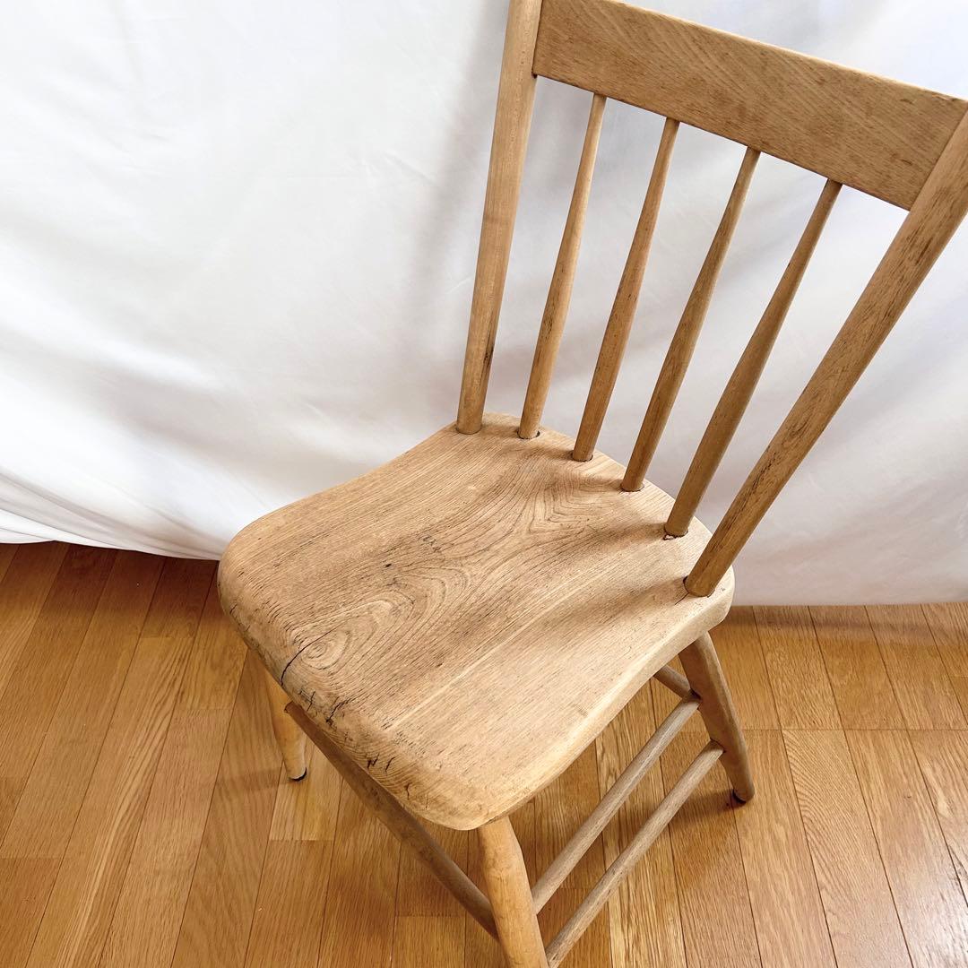 アンティークチェア　無垢　椅子　stick back chair-oak
