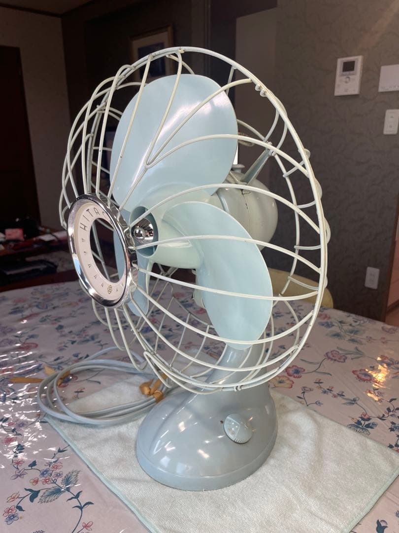 50's レトロ　戦闘機の羽根　エアーインテークイメージ　日立　扇風機　完璧稼働