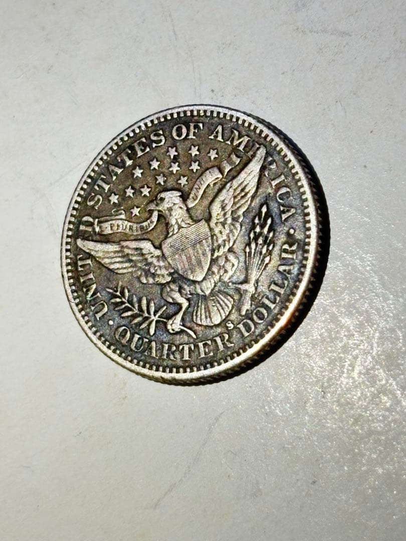 岡*満様 バーバークォーター　1907S 特年　極美品　希少　レア　古銭