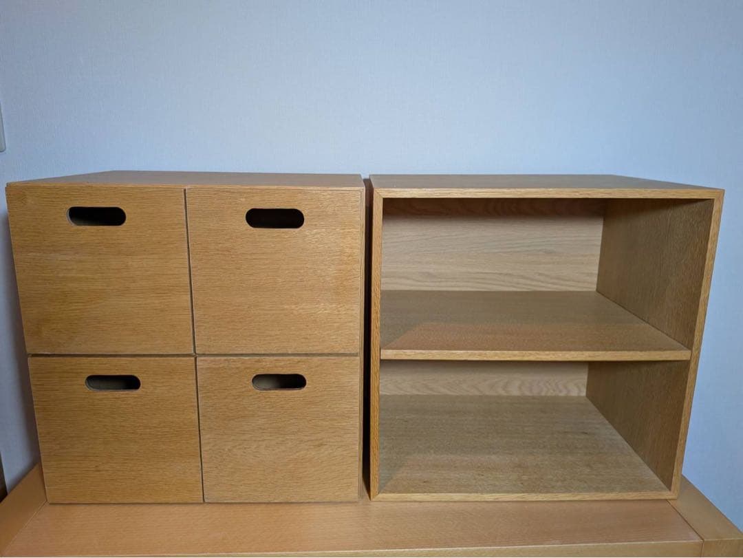 ■送料込■無印 スタッキングチェスト インサート 引出オークボックス収納MUJI