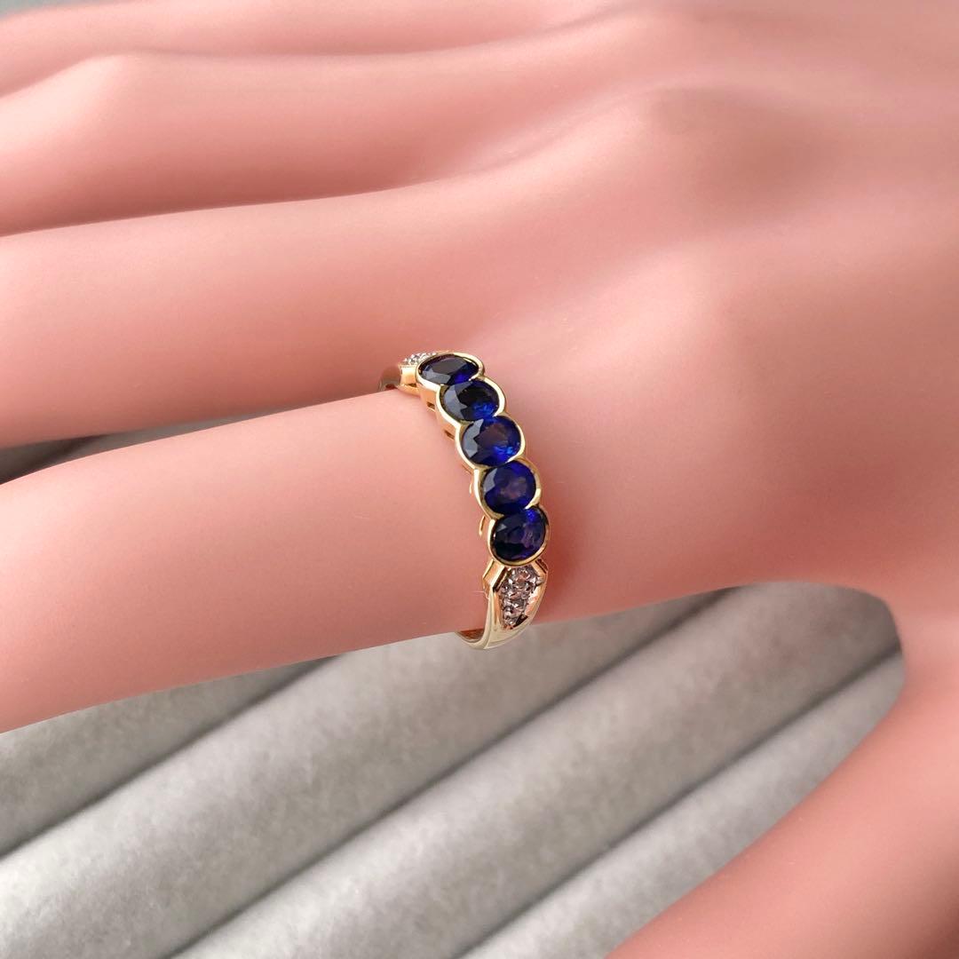 詳細不明リング　K18？ サファイア？ ダイヤモンド？