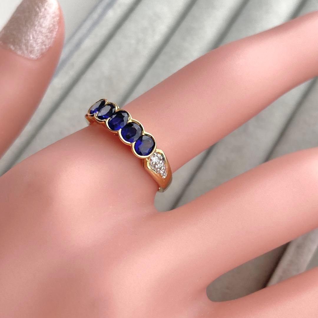 詳細不明リング　K18？ サファイア？ ダイヤモンド？