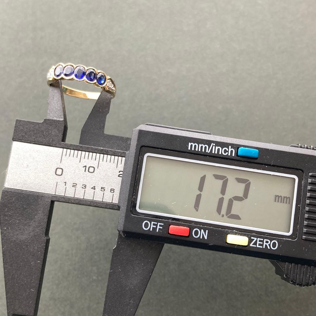 詳細不明リング　K18？ サファイア？ ダイヤモンド？