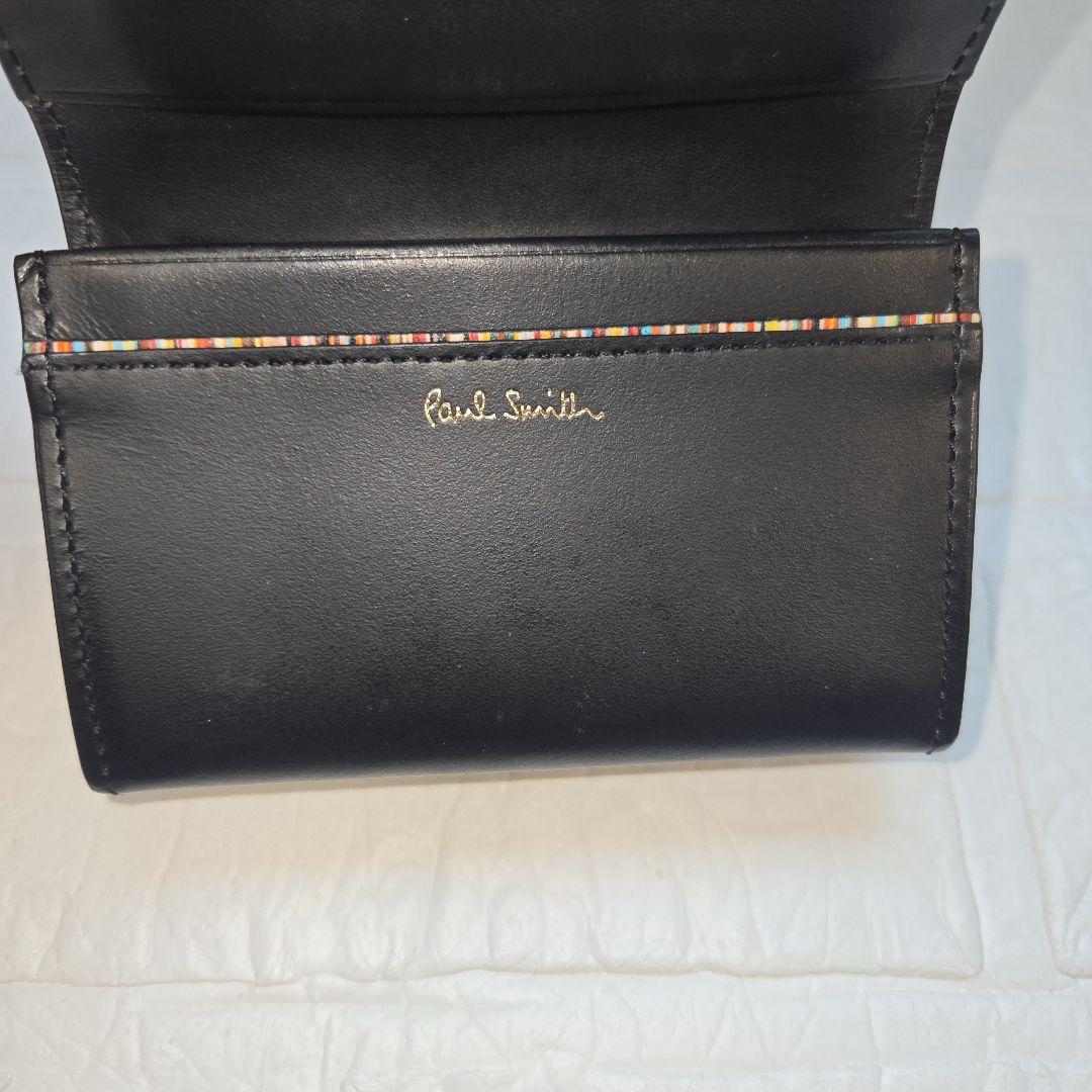 極美品♪ ポールスミス　名刺入れ　マーケトリーストライプ　ブラック