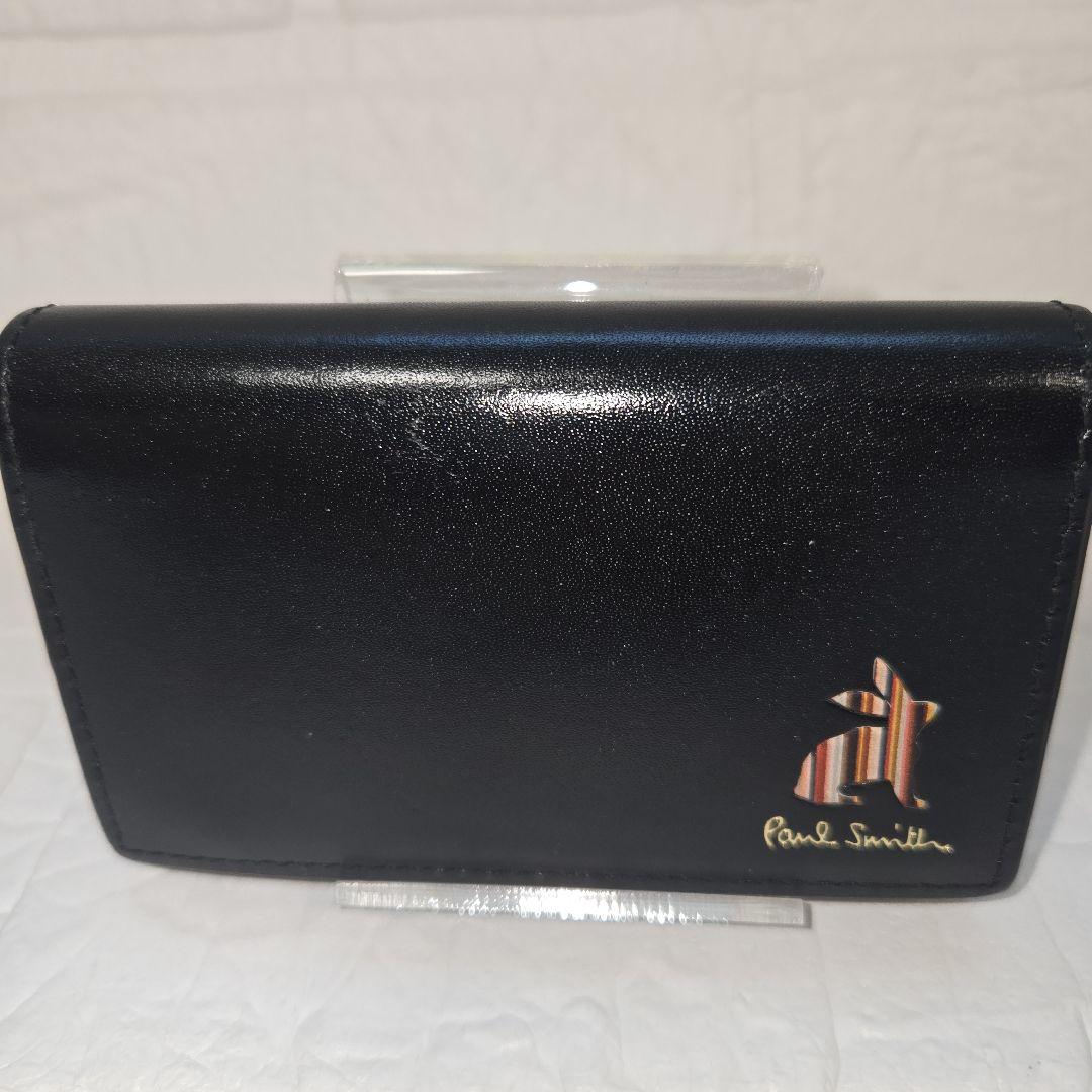 極美品♪ ポールスミス　名刺入れ　マーケトリーストライプ　ブラック