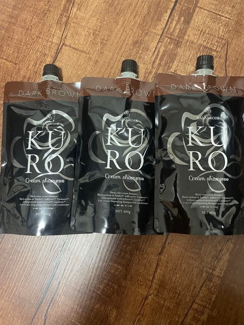 KURO ダークブラウン クリームシャンプー 400g×3
