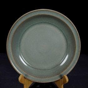 宋代汝窯「清涼寺御用達」篆書折縁洗