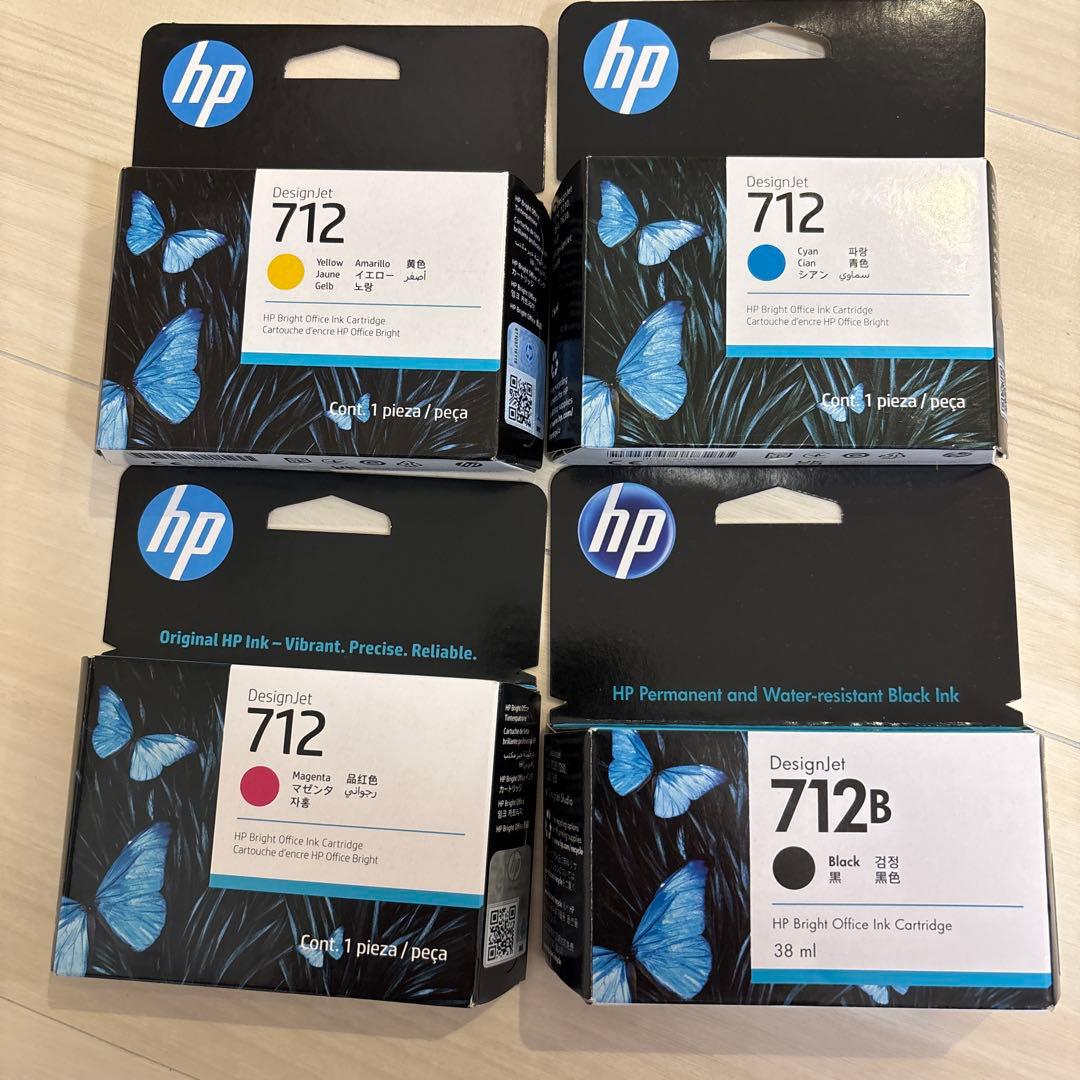 hp 712 712B インクカートリッジ　純正　4色セット