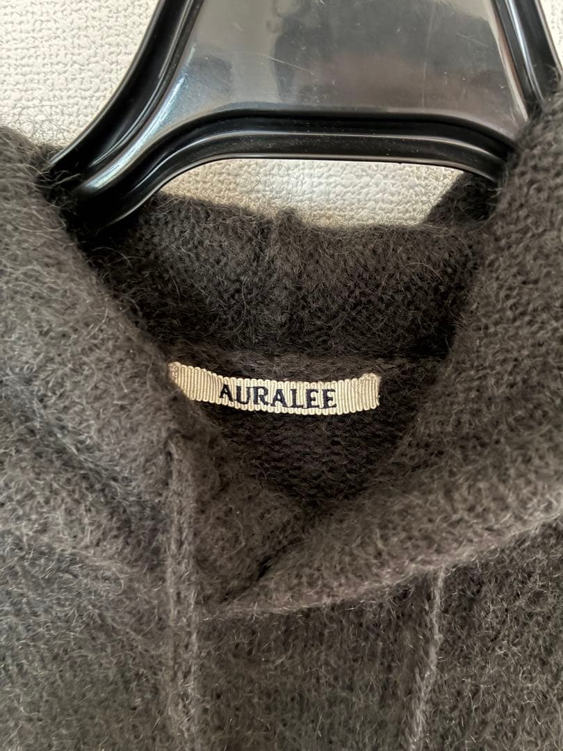 美品　23aw AURALEE モヘアウールニットパーカー　ブラック　5