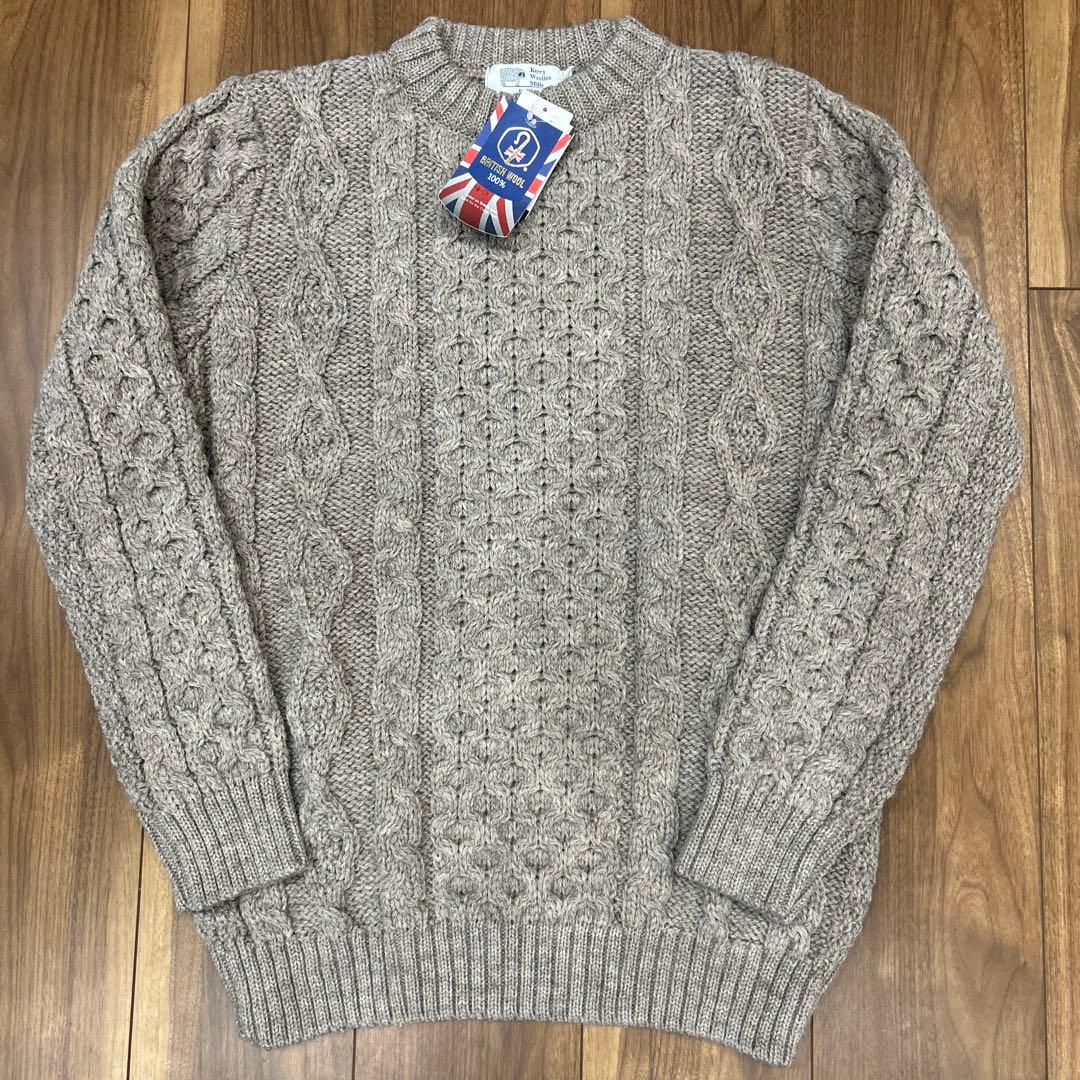 新品 定価27500円 ケリーウーレンミルズ ケーブルニット 40 ベージュ