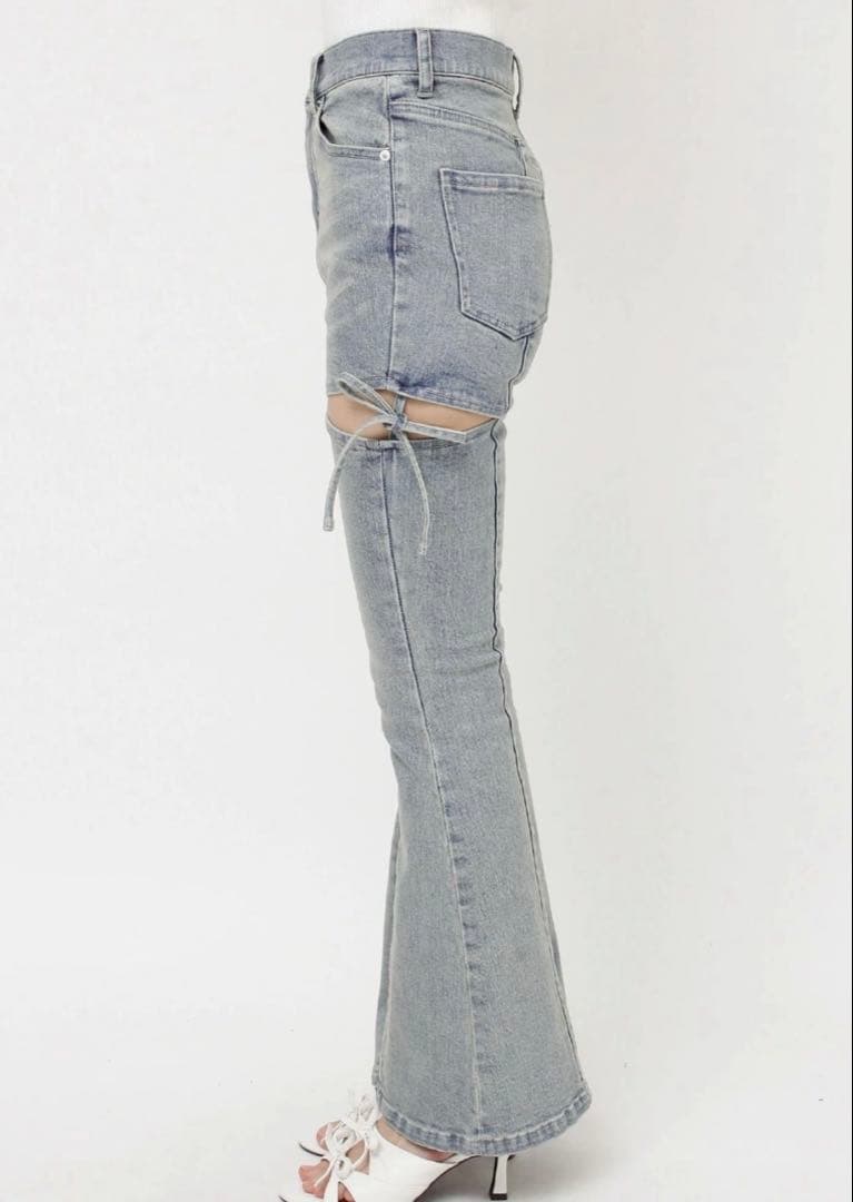 さくら RESEXXY リゼクシー カットアウトリボンデニムパンツ