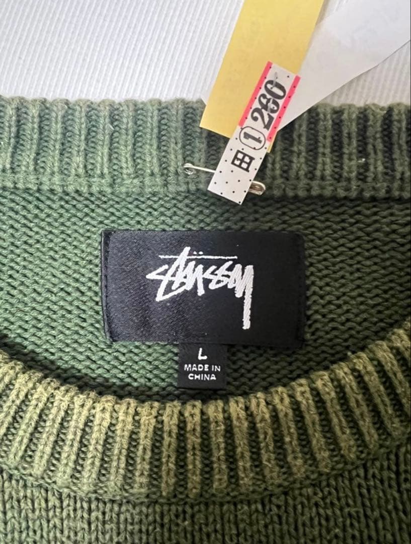 Stussy スワールロゴ Sロゴ ニットセーター Lサイズ