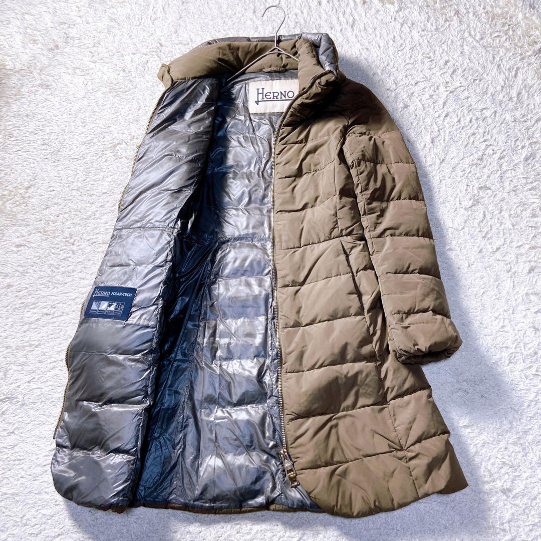 人気✨HERNO　ポーラテック　ダウンコート　ロングコート　スタンドカラー　S