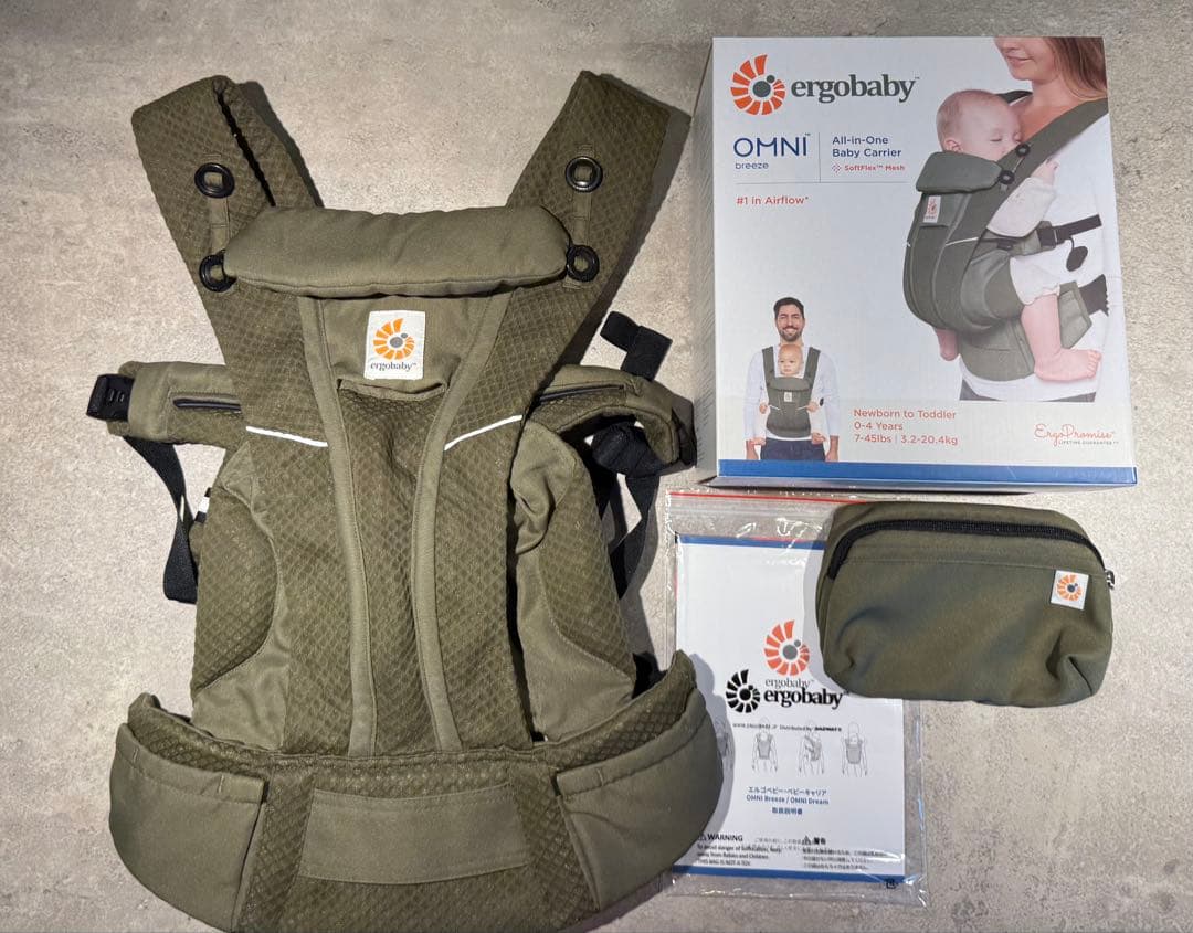 【どる円】エルゴベビー オムニブリーズ オリーブ ※防寒ケープ付けます