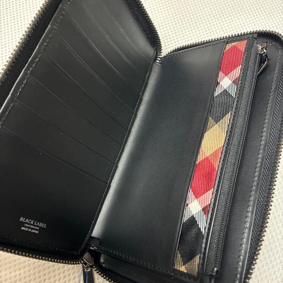 新品　ブラックレーベルクレストブリッジ　ラウンドジップ長財布　ブラック