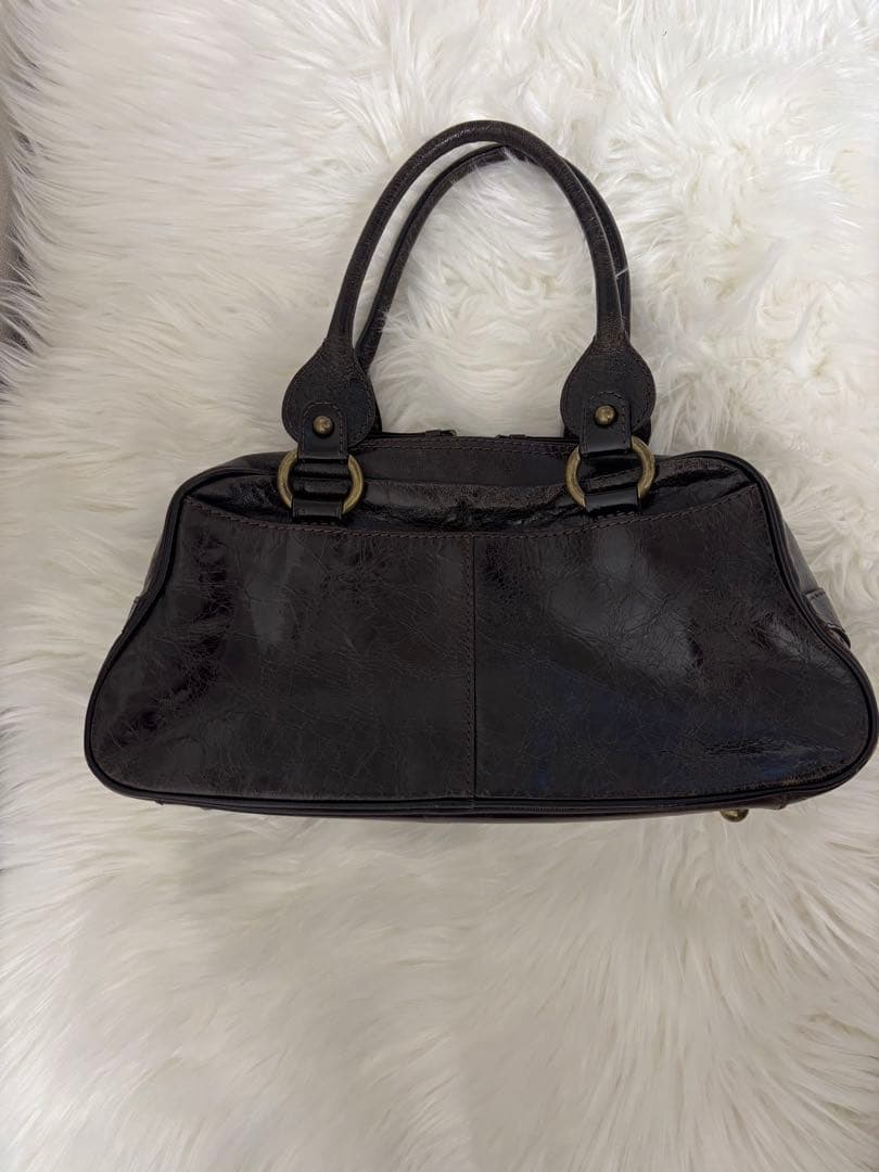 ANNA SUI レザー ハンドバッグ ダークブラウン　アナスイ