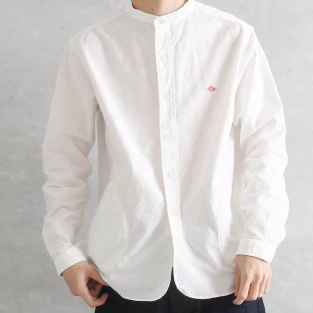 DANTON　バンドカラー　オックスフォード　シャツ　日本製　44 大きいサイズ