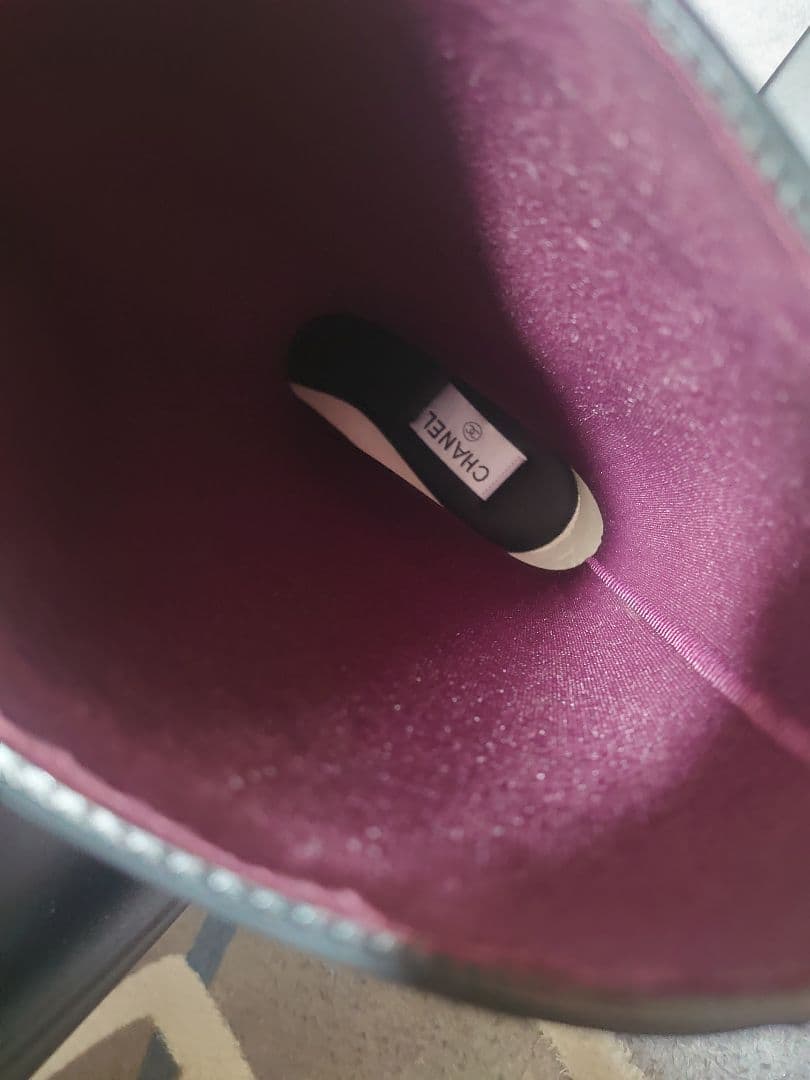 新品シャネルラバーブーツブラック長靴レインブーツ24cm~24.5cm