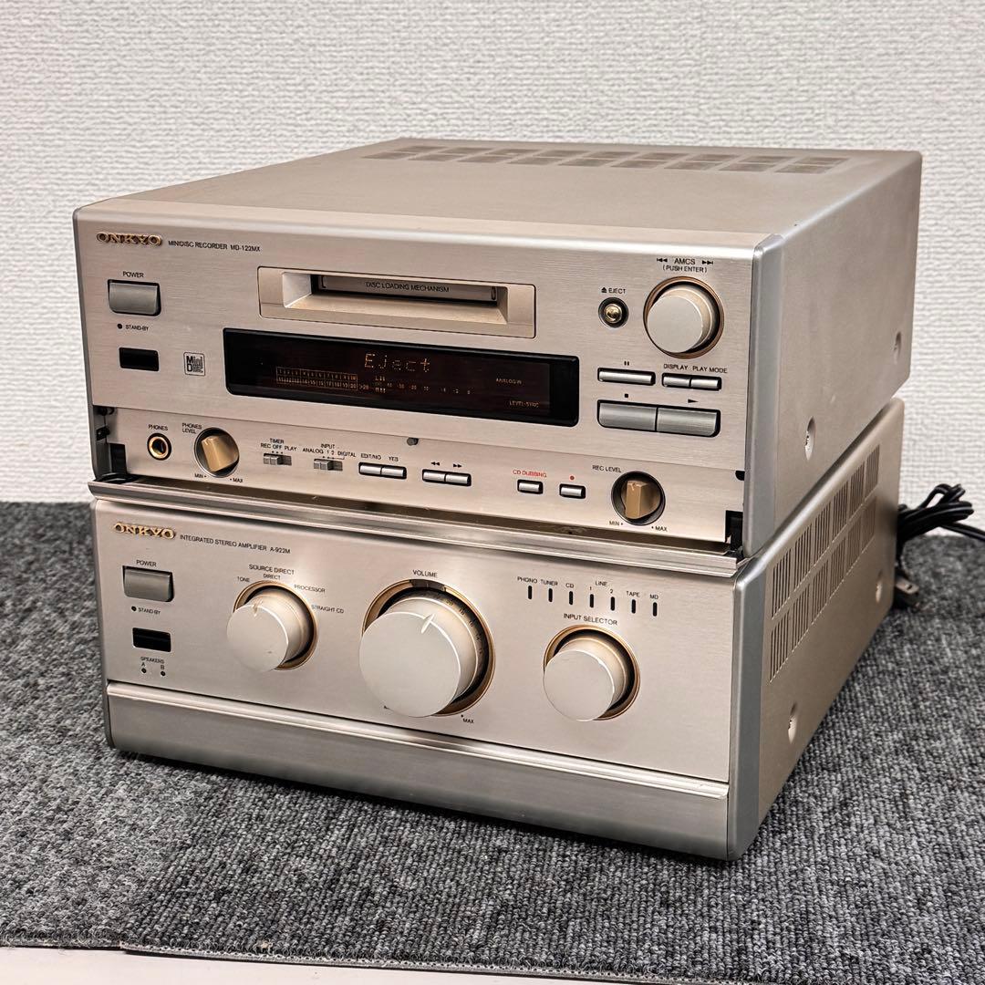 ONKYO A-922M プリメインアンプ MD-122MX セット通電確認済