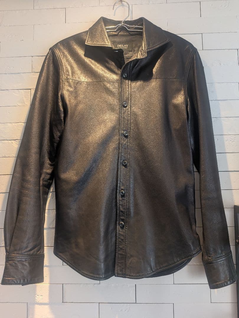 DELAY by win ＆ suns黒 レザーシャツ 山羊革
