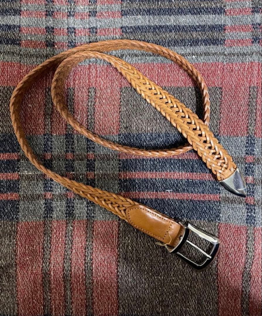 MB ハイエンド レザー メッシュ ベルト ベージュ