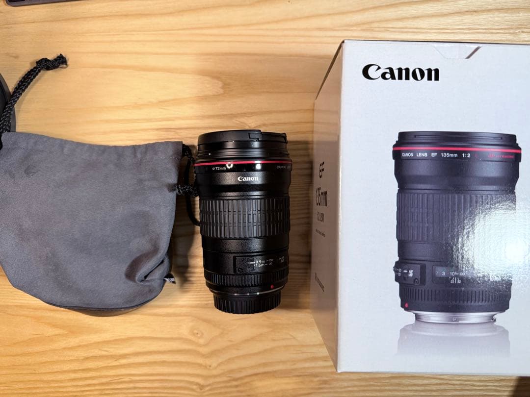 Canon EF 135mm f/2 L USM レンズ　純正保護フィルターつき