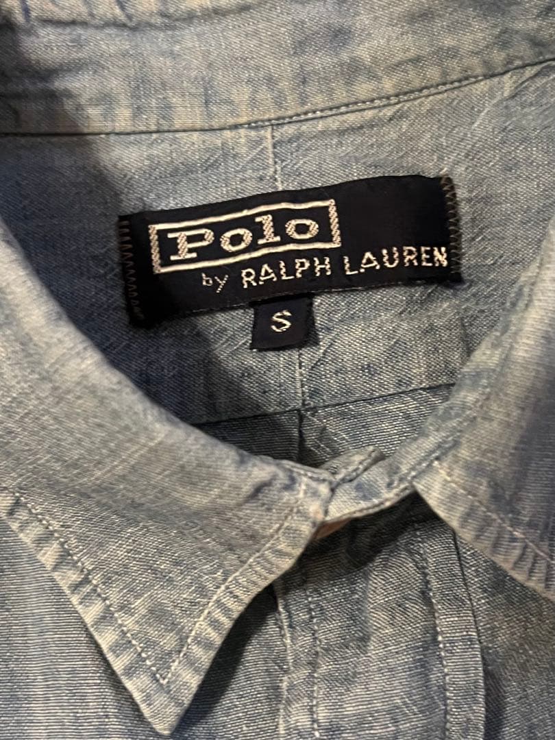 ラルフローレン　シャンブレーシャツ　タグ大文字　ヴィンテージ