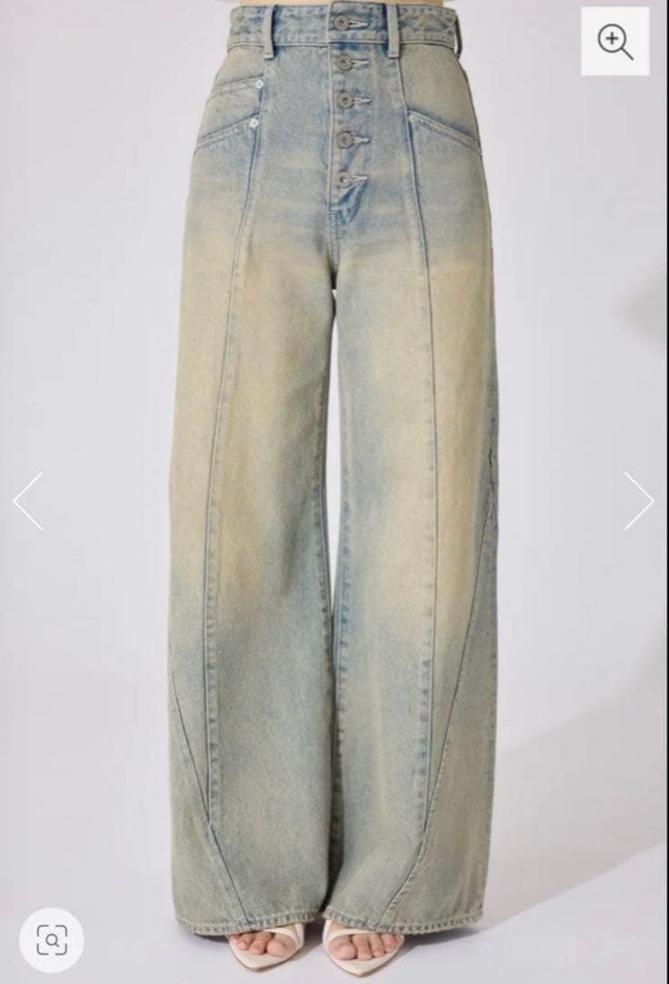 rienda★フロントボタンデザインハイウエストデニムパンツ　Y2K y2k 春