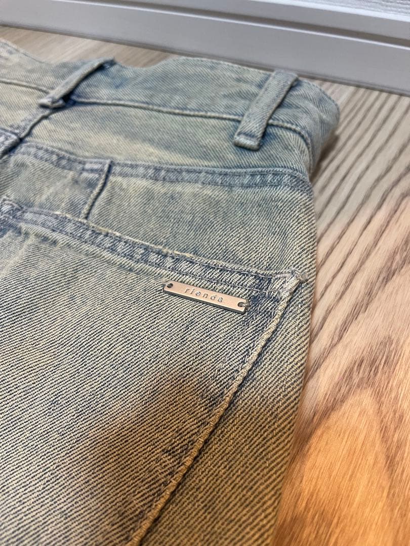 rienda★フロントボタンデザインハイウエストデニムパンツ　Y2K y2k 春